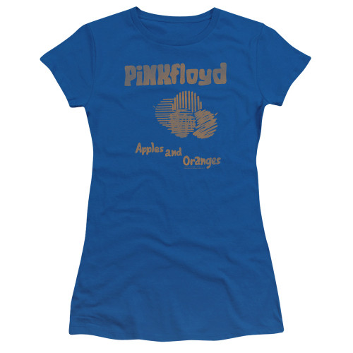 Pink Floyd Apples And Oranges Junior Women's Sheer T-Shirt Royal Blue