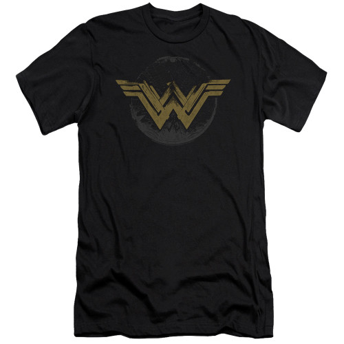 Wonder Woman Movie Distressed Logo S/S Adult 30/1 T-Shirt Black