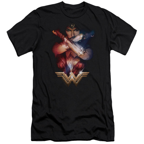 Wonder Woman Movie Arms Crossed S/S Adult 30/1 T-Shirt Black