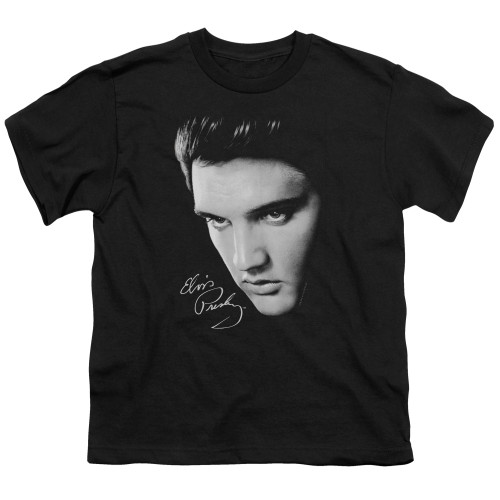 Elvis Presley Face Youth T-Shirt Black