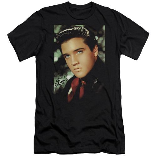 Elvis Presley Red Scarf Adult 30/1 T-Shirt Black