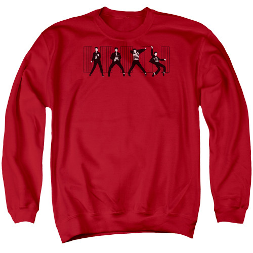 Elvis Presley Jailhouse Rock Adult Crewneck Sweatshirt Red