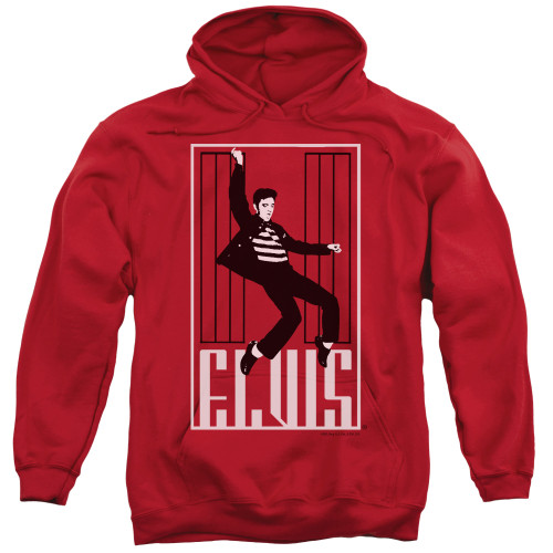 Elvis Presley One Jailhouse Adult Pullover Hoodie Sweatshirt Red