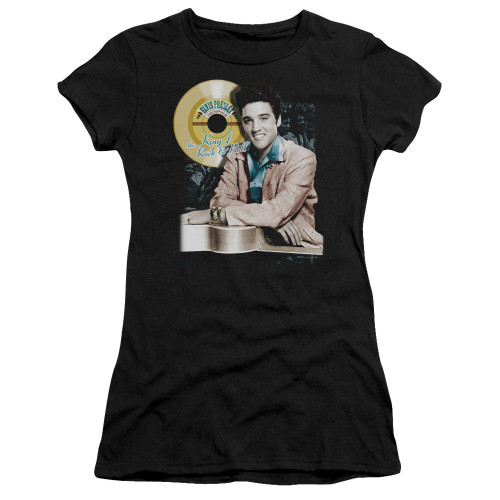 Elvis Presley Gold Record Junior Women's Sheer T-Shirt Black