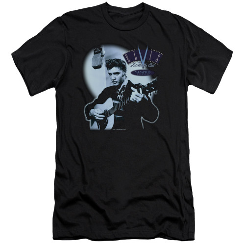 Elvis Presley Hillbilly Cat Premuim Canvas Adult Slim Fit 30/1 T-Shirt Black