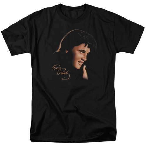 Elvis Presley Warm Portrait Adult 18/1 T-Shirt Black