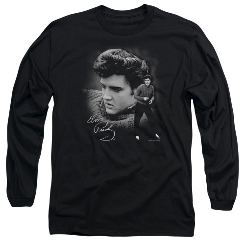 Elvis Presley Sweater Adult Long Sleeve T-Shirt Black
