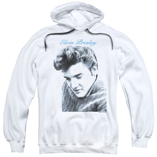 Elvis Presley Script Sweater Adult Pullover Hoodie Sweatshirt White