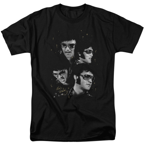 Elvis Presley Face Adult 18/1 T-Shirt Black
