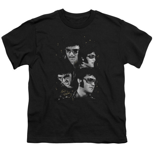 Elvis Presley Faces Youth T-Shirt Black