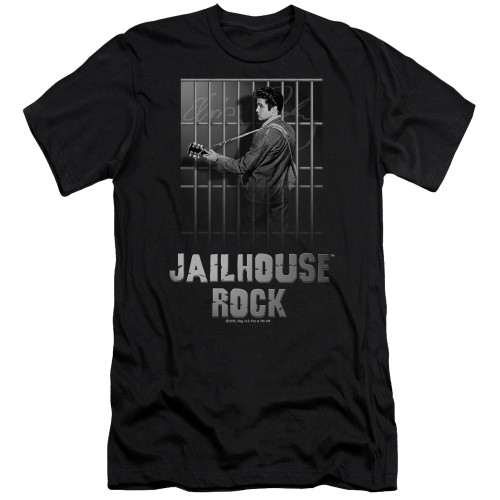 Elvis Presley Jailhouse Rock Premuim Canvas Adult Slim Fit 30/1 T-Shirt Black