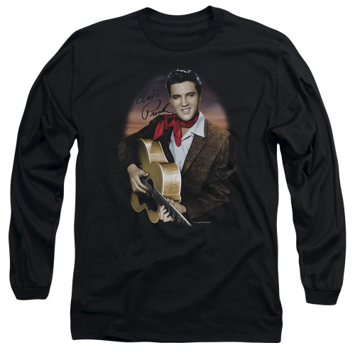 Elvis Presley Red Scarf 2 Adult Long Sleeve T-Shirt Black