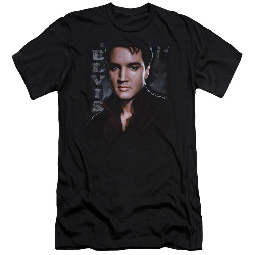 Elvis Presley Tough Premuim Canvas Adult Slim Fit 30/1 T-Shirt Black