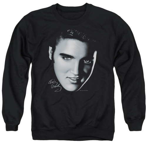 Elvis Presley Big Face Adult Crewneck Sweatshirt Black