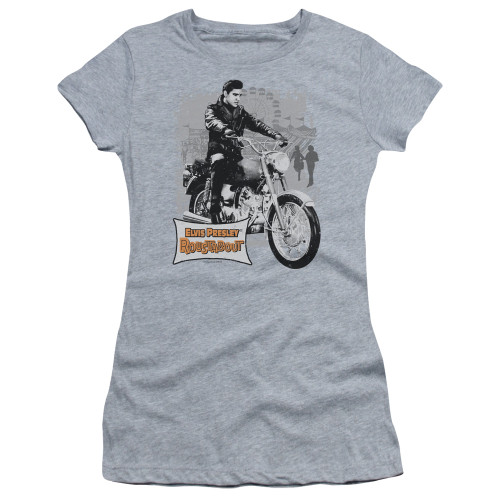 Elvis Presley Roustabout Poster Junior Women's Sheer T-Shirt Athletic Heather
