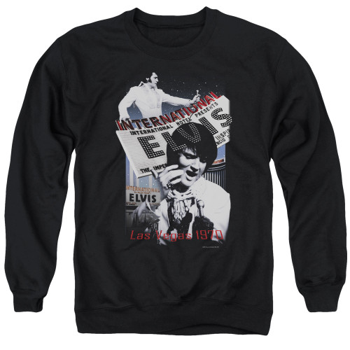 Elvis Presley International Hotel Adult Crewneck Sweatshirt Black