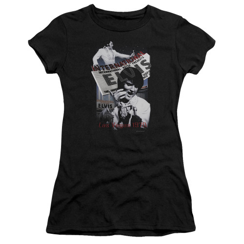 Elvis Presley International Hotel Junior Women's Sheer T-Shirt Black