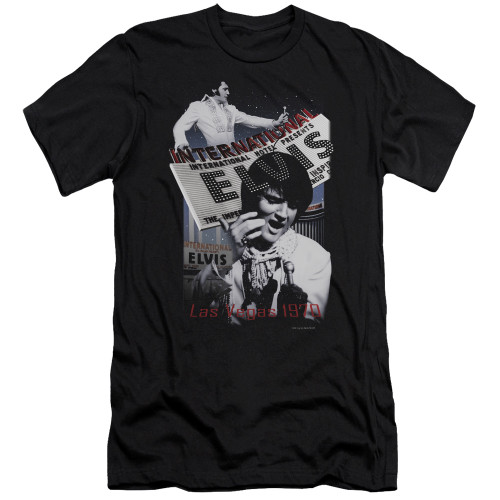 Elvis Presley International Hotel Premuim Canvas Adult Slim Fit T-Shirt Black