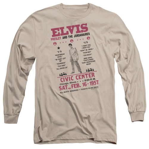 Elvis Presley Jordanaires Adult Long Sleeve T-Shirt Sand