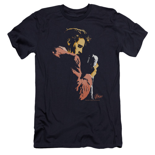 Elvis Presley Early Elvis Premuim Canvas Adult Slim Fit T-Shirt Navy