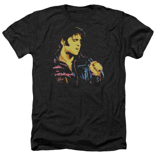 Elvis Presley Neon Elvis Adult Heather T-Shirt Black