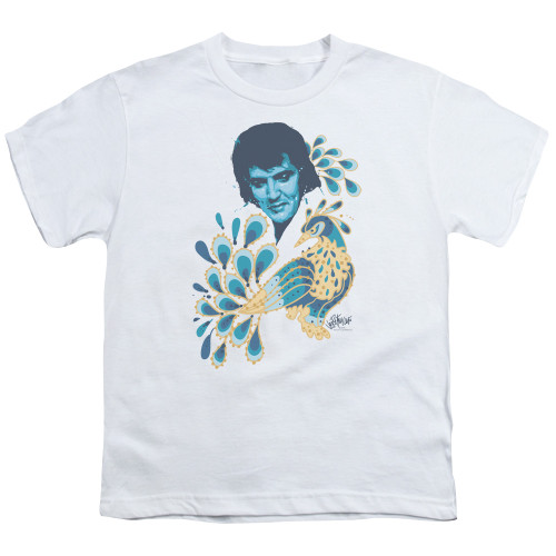 Elvis Presley Peacock Youth T-Shirt White