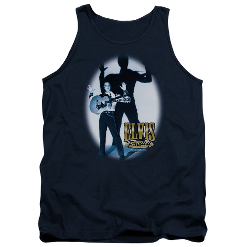 Elvis Presley Hands Up Adult Tank Top T-Shirt Navy