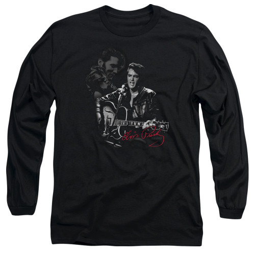 Elvis Presley Show Stopper Adult Long Sleeve T-Shirt Black