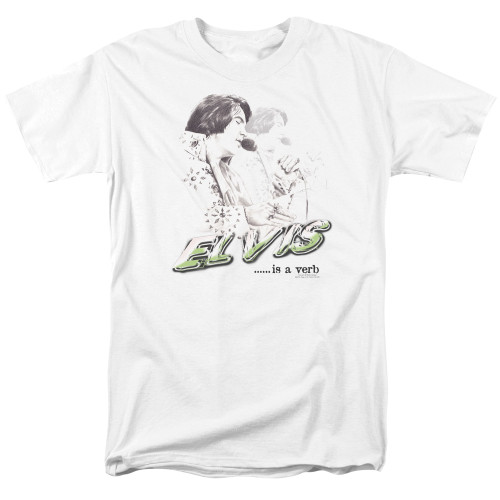 Elvis Presley Elvis Is A Verb Adult 18/1 T-Shirt White