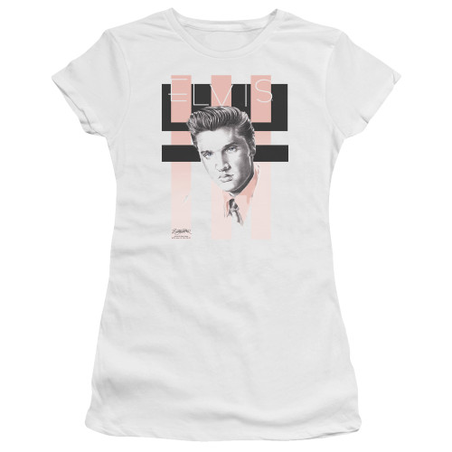 Elvis Presley Retro Junior Women's Sheer T-Shirt White