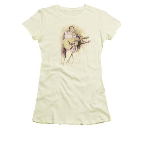 Elvis Presley I Was The One Junior Women's Sheer T-Shirt Cream