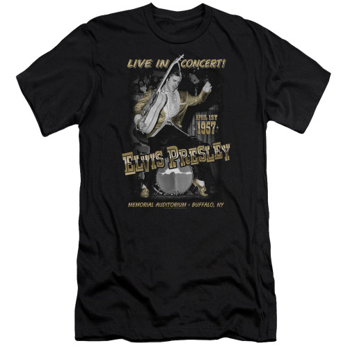 Elvis Presley Live In Buffalo Premuim Canvas Adult Slim Fit T-Shirt Black