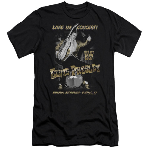 Elvis Presley Live In Buffalo Adult 30/1 T-Shirt Black