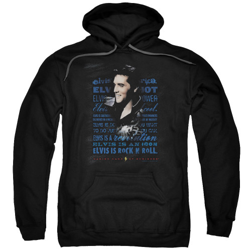 Elvis Presley Icon Adult Pullover Hoodie Sweatshirt Black