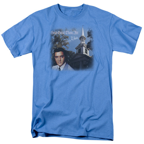 Elvis Presley How Great Thou Art Adult 18/1 T-Shirt Carolina Blue