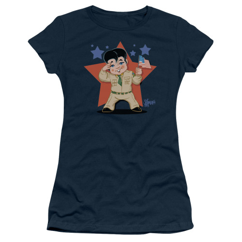 Elvis Presley Lil G I Junior Women's Sheer T-Shirt Navy