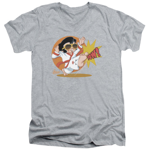 Elvis Presley Karate King Adult V-Neck T-Shirt Athletic Heather
