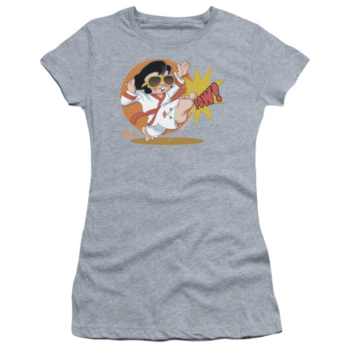 Elvis Presley Karate King Junior Women's Sheer T-Shirt Athletic Heather
