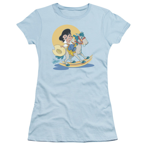 Elvis Presley Yip E Junior Women's Sheer T-Shirt Light Blue