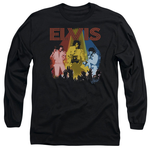 Elvis Presley Vegas Remembered Adult Long Sleeve T-Shirt Black