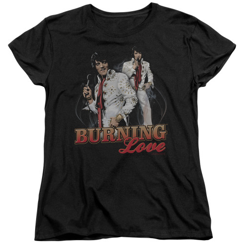 Elvis Presley Burning Love Women's T-Shirt Black
