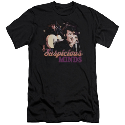 Elvis Presley Suspicious Minds Premuim Canvas Adult Slim Fit T-Shirt Black