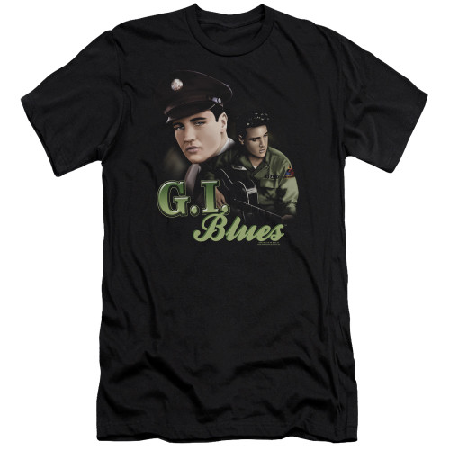 Elvis Presley G I Blues Premuim Canvas Adult Slim Fit T-Shirt Black