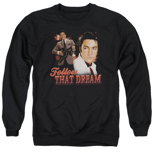 Elvis Presley Follow That Dream Adult Crewneck Sweatshirt Black