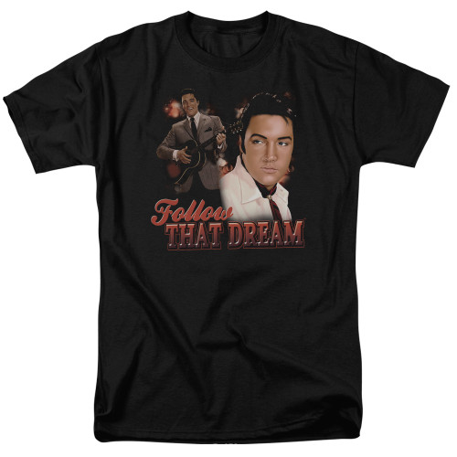 Elvis Presley Follow That Dream Adult 18/1 T-Shirt Black