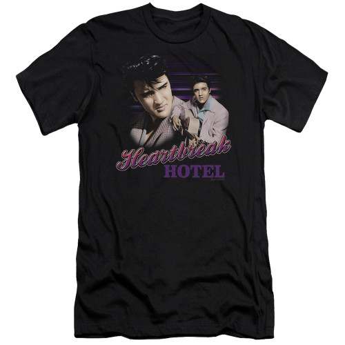 Elvis Presley Heartbreak Hotel Premuim Canvas Adult Slim Fit T-Shirt Black