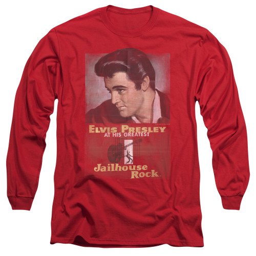 Elvis Presley Jailhouse Rock Poster Adult Long Sleeve T-Shirt Red