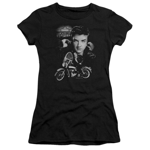Elvis Presley The King Rides Again Junior Women's Sheer T-Shirt Black