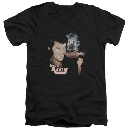 Elvis Presley Home Sweet Home Adult V-Neck T-Shirt Black