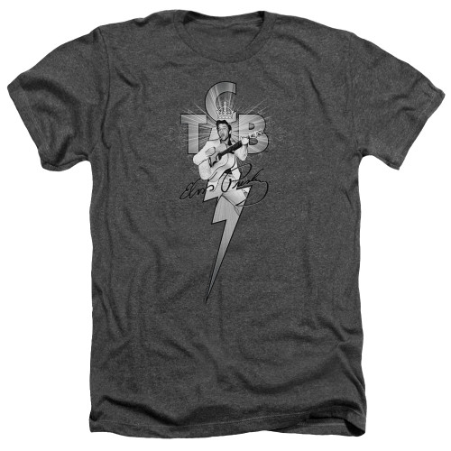 Elvis Presley TCB Ornate Adult Heather T-Shirt Charcoal